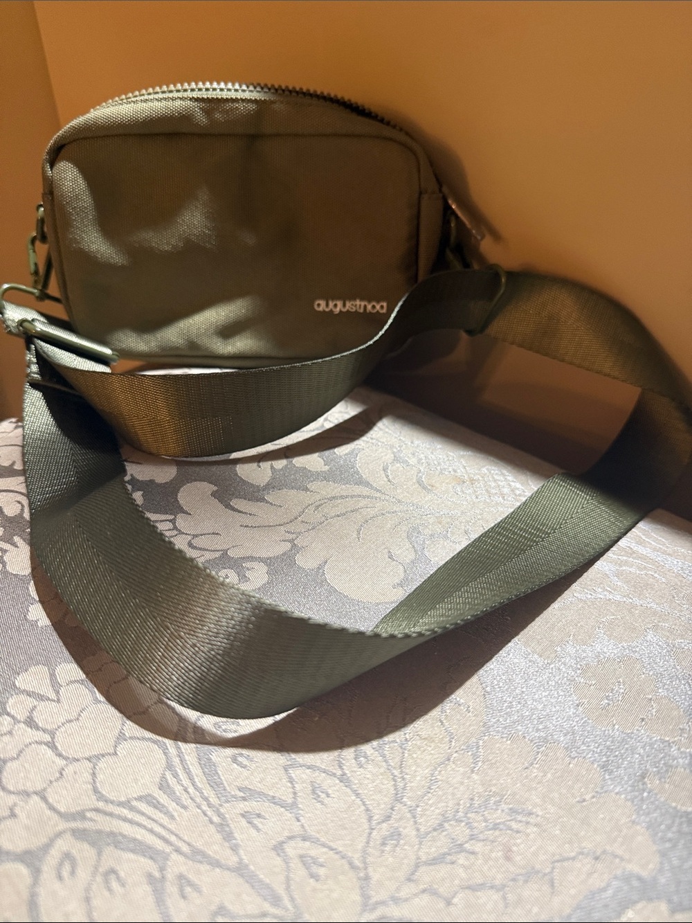 Gustin Olive Green Crossbody Belt Bag with Wide Strap